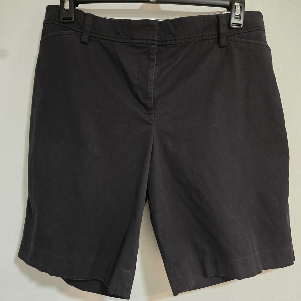 Talbots Petite Size 16P True Navy Blue‎ Perfect Chino Shorts Pockets 36x9.5"